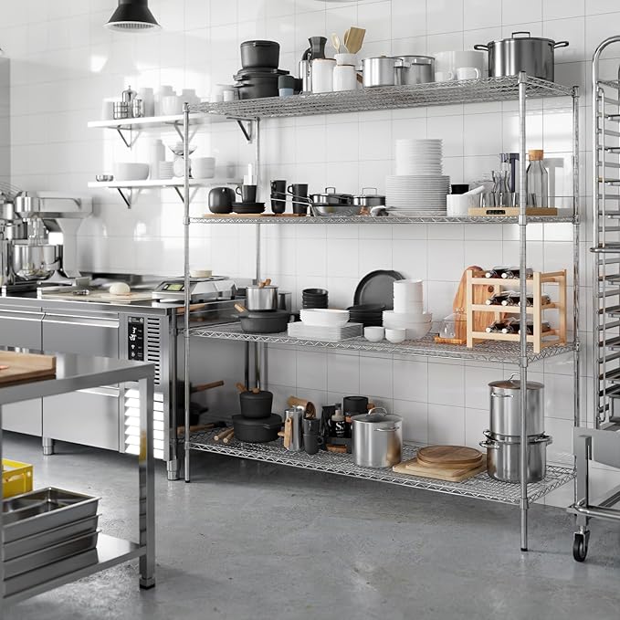 Regal Altair 24" Deep x 72" Wide x 74" Height Wire Shelving Kit | 4-Tier | NSF Commercial Storage Rack Unit