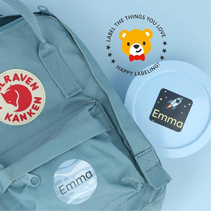 Large Name Labels for Kids (33) - Custom Stickers for Daycare and School Supplies - Durable, Waterproof Stickers for Water Bottles, Lunch Boxes, and More with Unique Designs - Universe