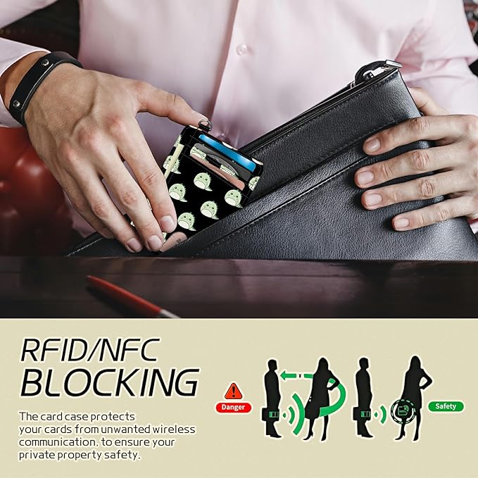 BWEGRHE Small Travel Wallets, Cute Dinosaurs Slim Minimalist Front Pocket Wallet with Wristlet, RFID Blocking PU Leather Credit Card Holder with ID Window Change Purse for Men Women