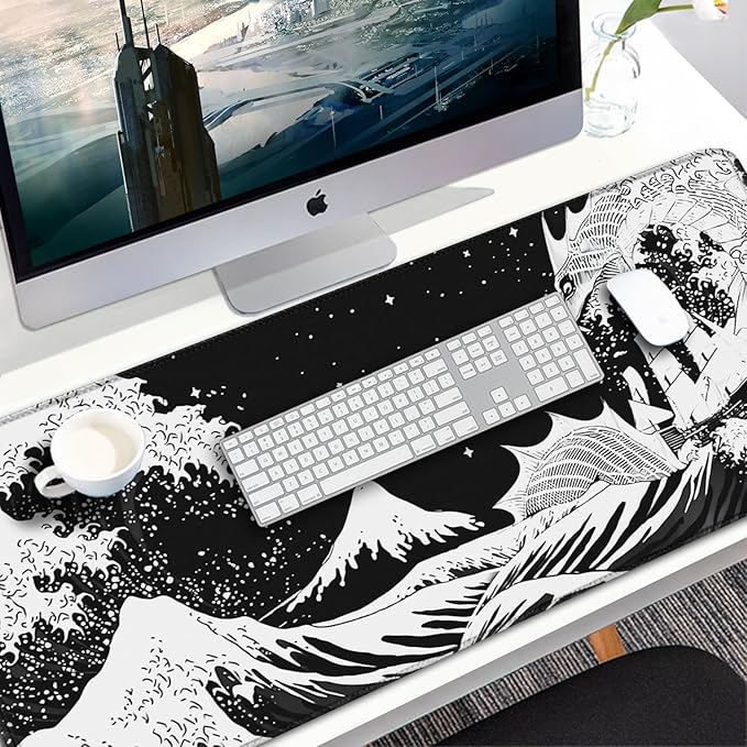 Gaming Mouse Pad, 31.5x15.7 inch Large Extended Computer Keyboard Mouse Mat, Water Resist Non-Slip Mousepad Rubber Base Long XXL Desk Mouse Pad for Gaming, Office & Home, Dragon