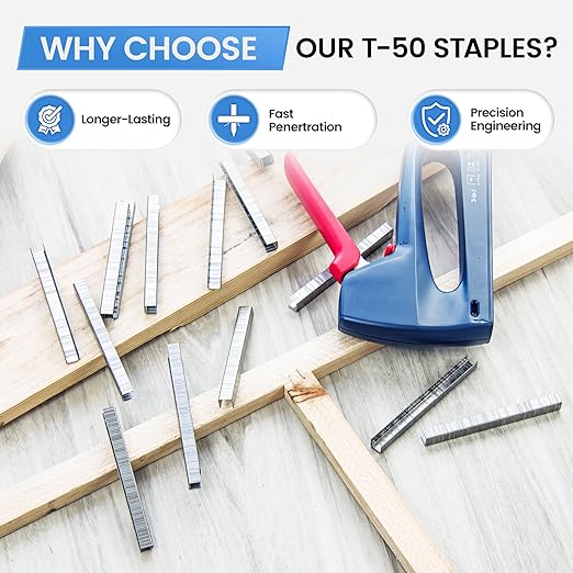 meite T-50 Stainless Steel Staples Marine, 1/4 Inch Heavy Duty Staples for Staple Gun - 1512 Counts, 20 Gauge 3/8 Inch Crown T-50 Upholstery Staple for Marine Applications