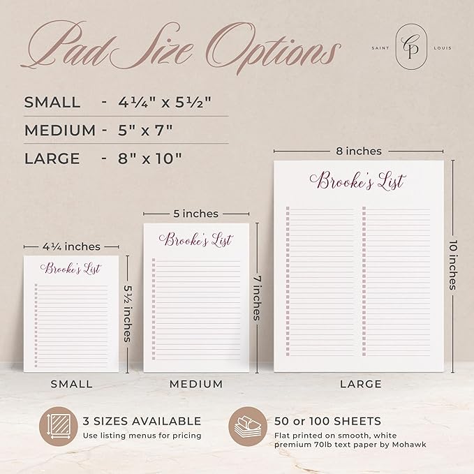 Personalized Notepads with Checkboxes, Personalized To Do Notepad, Personalized Stationery, Custom Checklist Notepad Daily Plan Task List, Daily List Notepad Personalized Memo Pads - To Do List Pad