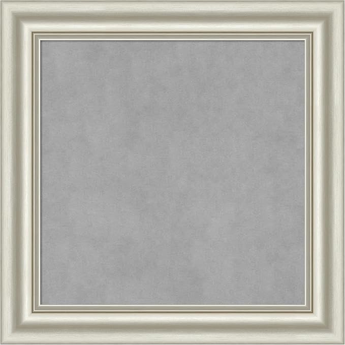 Amanti Art Silver Framed Magnetic Board 26x26 Medium Vision Board for use with Magnets, 100% Metal Sheet to Display Items as Office Decor or for Home Organization in mudroom, Kitchen or Kids Room