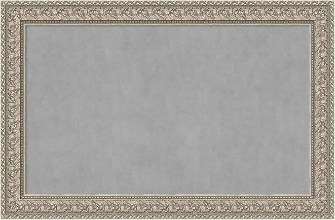 Amanti Art Silver Framed Magnetic Board 31x47 Large Vision Board for use with Magnets, 100% Metal Sheet to Display Items as Office Decor or for Home Organization in mudroom, Kitchen or Kids Room