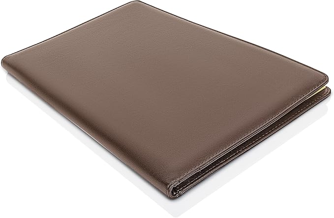 Legal Size Padfolio, 8.5 x 14 Inch Portfolio Folder for Legal Pad, Professional Padfolio for Job Interviews, Business Meetings, and Attorneys (Dark Brown)