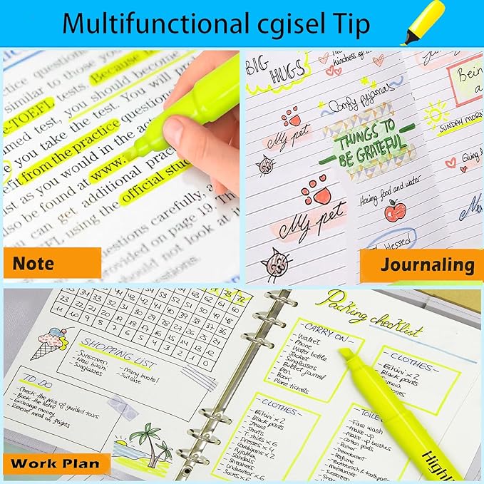 MGKO 30 Pack Bright Yellow Highlighters - No Bleed Formula,Soft Chisel Tip Markers Ideal for Office & School Use