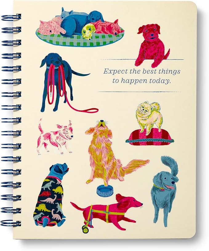 Compendium Spiral Notebook – Expect the Best Things to Happen Today – A Designer Spiral Notebook with 192 Lined Pages, College Ruled, 7.0" W x 9.25" H