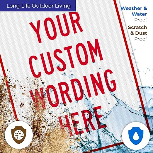 Custom Sign, Personalized Metal Signs, Customize for Office, Business, Workplace, office, Home, Airbnb, Delivery Signs, 24x30 Inches, 3M EGP Reflective .080 Aluminum, Made in USA