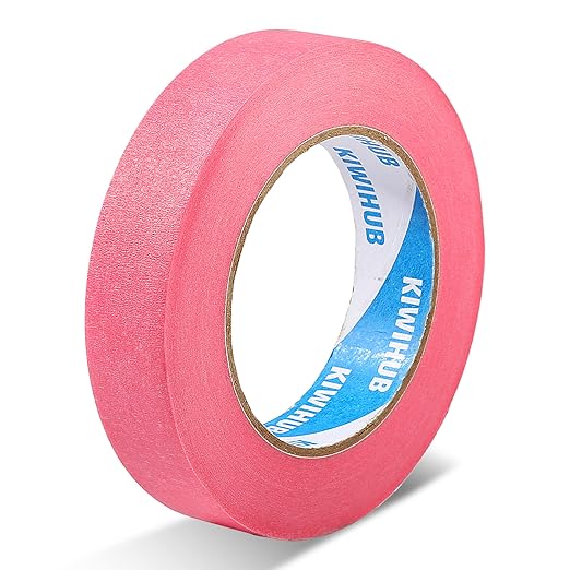KIWIHUB Pink Painter's Tape,1" x 60 Yards - 14 Day Easy Removal Decorative Masking Tape for Painting,Labeling,DIY Crafting,Decoration and School Projects