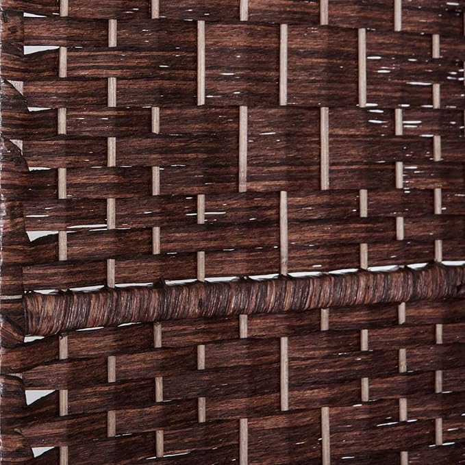 HOMCOM Room Divider, 6 Panel Folding Privacy Screen, 6FT Tall Portable Wicker Weave Partition Wall Divider for Bedroom, Home Office, Brown
