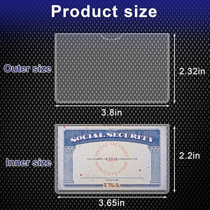 20 Pack Social Security Card Protector Medicare New Credit Card Holder,24 Mil Soft Clear Card for Waterproof SSN Card Protector，ID/Debit/Credit Card Covers