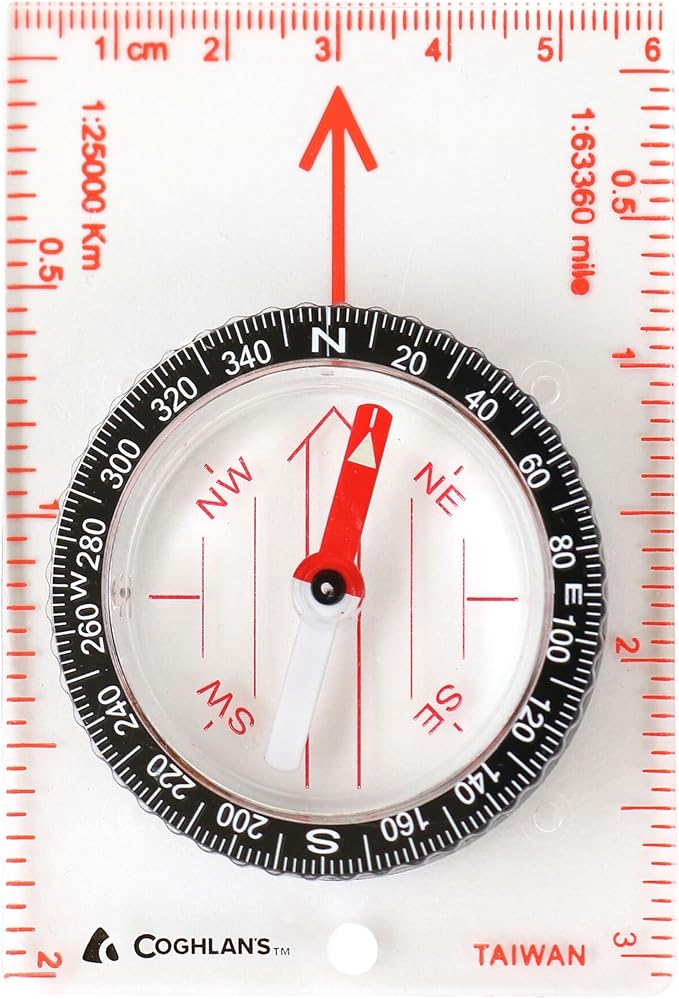 Coghlan’s Outdoor Compasses – Lightweight, Durable Navigation Tools for Hiking, Camping, Orienteering & Survival with Map, Wrist, Lensatic, LED, and Carabiner Options