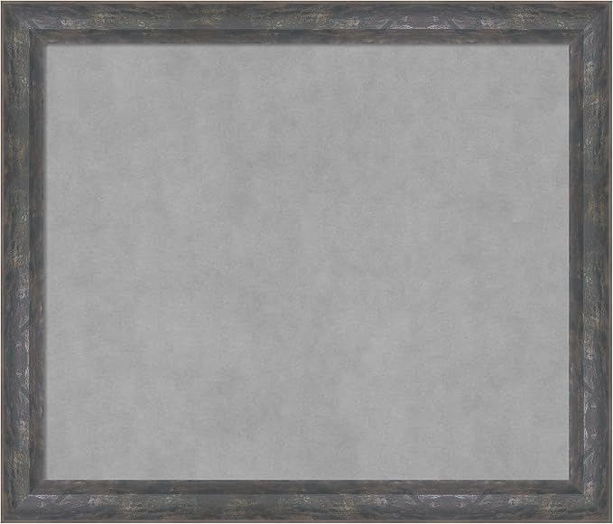 Amanti Art Grey Framed Magnetic Board 23x27 Medium Vision Board for use with Magnets, 100% Metal Sheet to Display Items as Office Decor or for Home Organization in mudroom, Kitchen or Kids Room