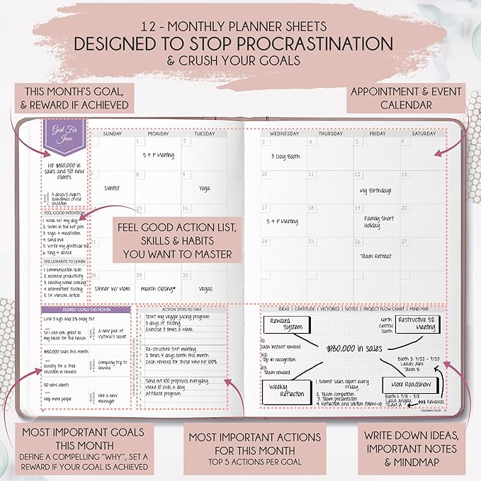 Law of Attraction Planner 2026 Deluxe with Productivity App | Weekly & Monthly Goal-Setting Planner, Life & Gratitude Journal | Include Foldable Vision Board, Gift Box & Stickers