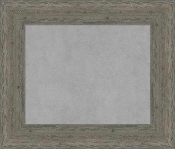 Amanti Art Grey Framed Magnetic Board 23x27 Small Vision Board for use with Magnets, 100% Metal Sheet to Display Items as Office Decor or for Home Organization in mudroom, Kitchen or Kids Room
