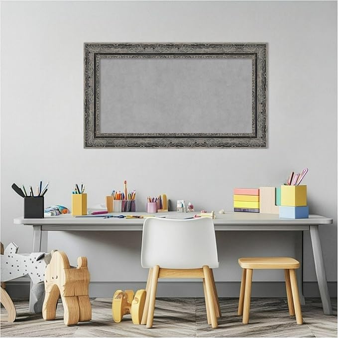 Amanti Art Black Framed Magnetic Board 16x28 Small Vision Board for use with Magnets, 100% Metal Sheet to Display Items as Office Decor or for Home Organization in mudroom, Kitchen or Kids Room
