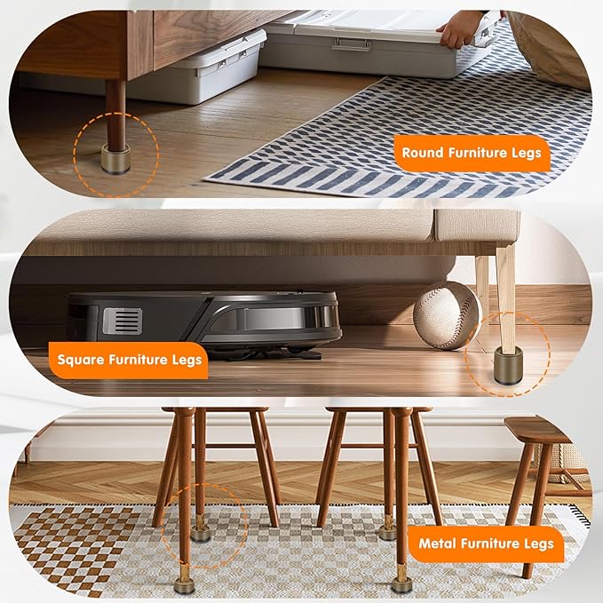 Furniture Risers Bed Risers Heavy Duty 1 inch, 2 inch, 3 inch, 4 inch Round Adjustable Bed Lifts Riser for Desk Legs Table Couch Sofa Chair Refrigerator Washing Machine (1 Inch, Brown, 4 Pack )