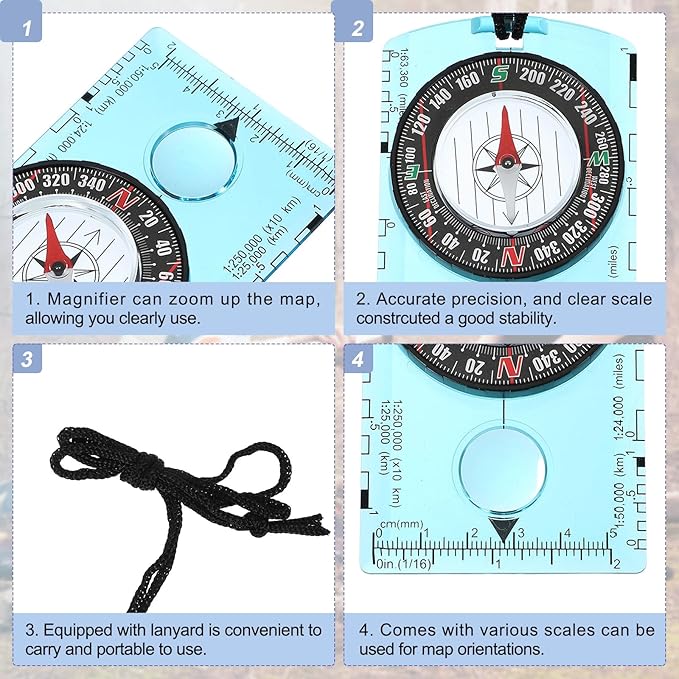 PATIKIL Orienteering Compass, Navigation Backpacking Compasses for Map
