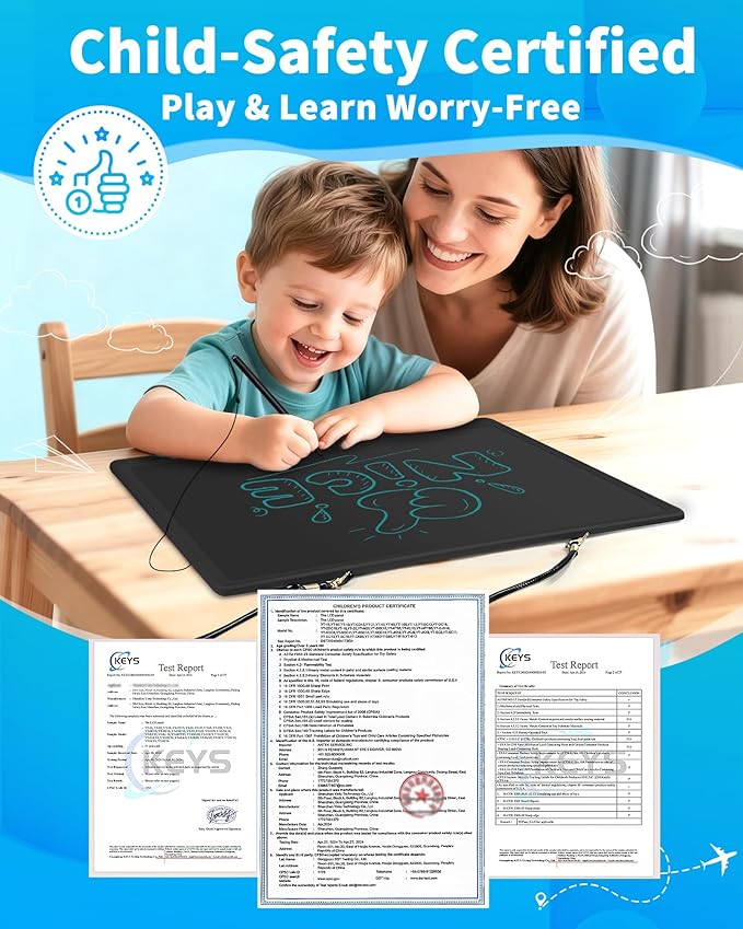 [Rechargeable] 20 Inch LCD Writing Tablet for Kids, Extra-Large Drawing Tablet for Adults, Educational & Learning Toys for Boys Girls Ages 8-12 Years Old, Drawing Board for Kids Birthday Gift (Black)