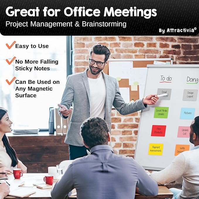 Attractivia Dry Erase Magnetic Labels 3.7 x 2.8 in, Solid Colors, Medium Dry Erase Magnets, 20-Pack, Colored Erasable Write-On All-Purpose Labels, for Office, Education, Home, Whiteboard