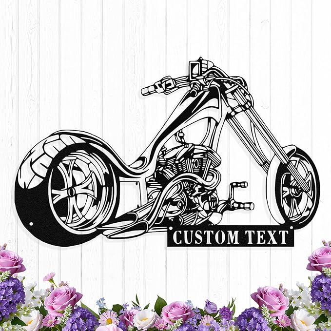 Custom Motorcycle Metal Sign Personalized Biker Name Sign Motorcycle Wall Art Motorbike Signs Garage/Man Cave Decor Gift for Bikers Men Husband