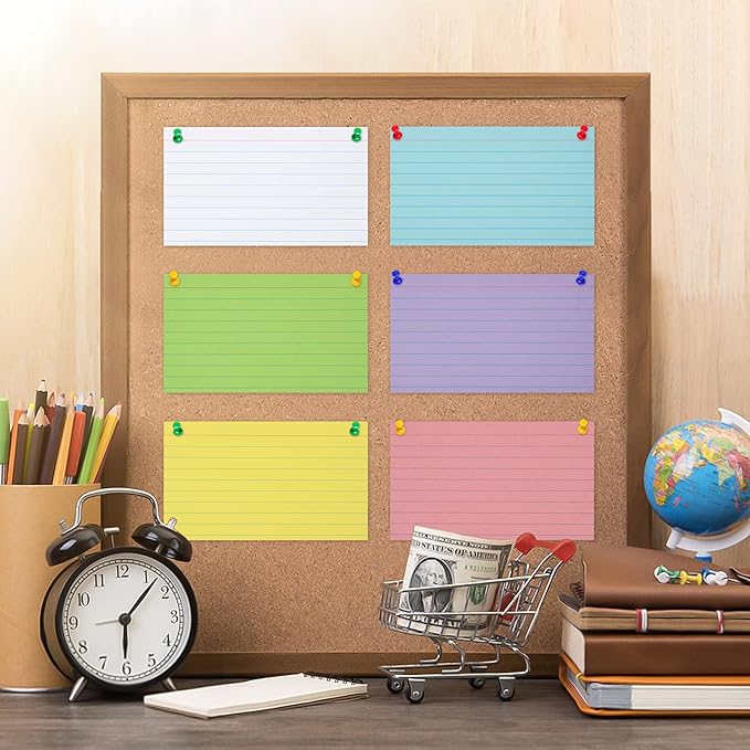 Index Cards 3x5, Ruled Flash Cards for Studying, Colored Note Cards Study Cards, 210 pcs Flashcards for Office and School Suplplies