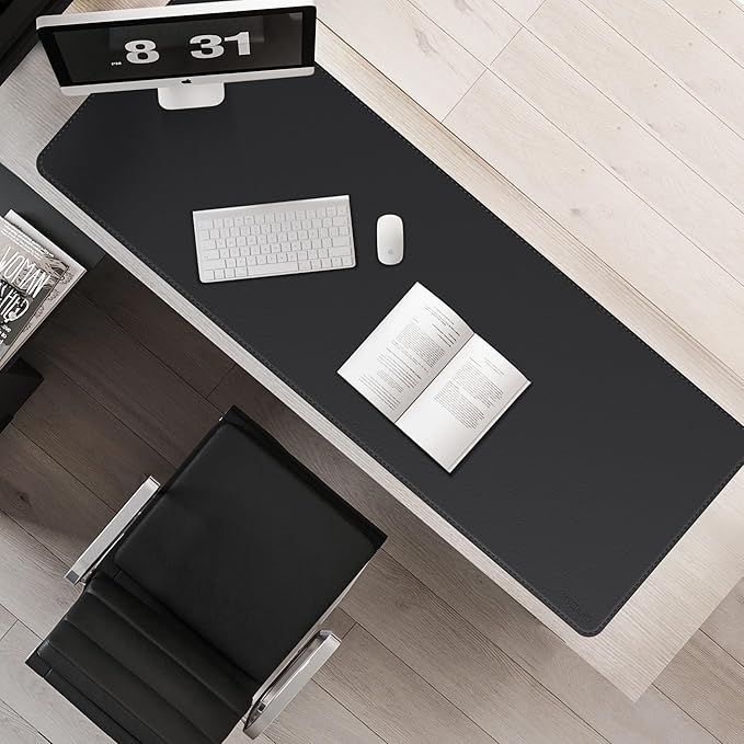 Mydours XXL 55.1"x19.7" Desk Pad with Cork Base, Dual-Sided PU Leather Surface Protects Desks from Scuffs & Stains, Spacious Mouse Mat for Multi-Monitor Setups, Office Use & Light Gaming Compatibility