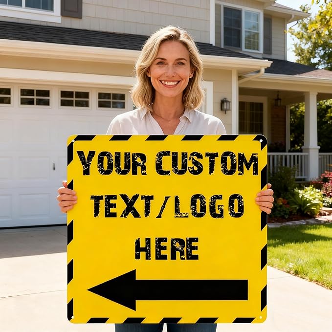 Custom Square Arrow Signs - 12 * 12 inches - Customizable size/color, for shopping mall and office directions
