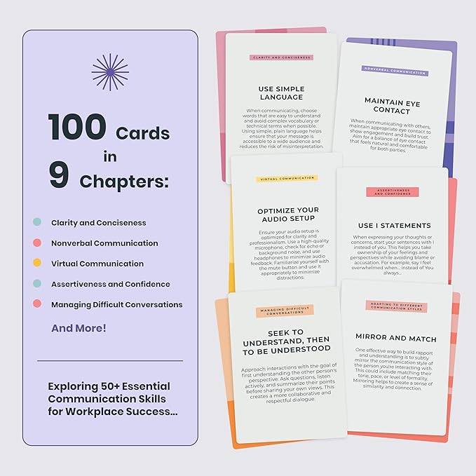 Workplace Communication Cards, Strategic Communication Training Toolkit, Professional Development Card Deck