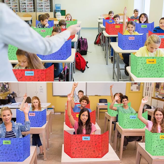 Ubenic 24-Pack Desk Dividers for Students, Space Cardboard Privacy Boards for Student, Privacy Shield Folder Boards, Classroom Divider Shield for School Teachers Home