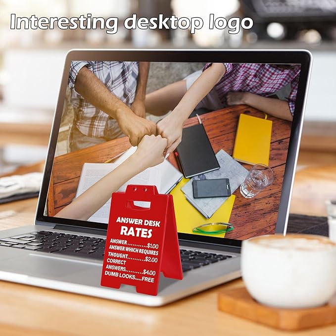 Funny Office Gag Gifts for Coworker Answer Desk Rates Desk Sign for Women Men Coworker Boss
