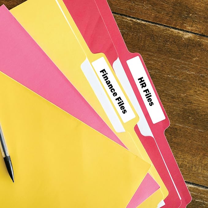Premium Label Supply White File Folder Labels – 3.4375" x .667" – Laser/Inkjet Compatible – (30 per Sheet) 25 Sheets – 750 Total Adhesive Labels
