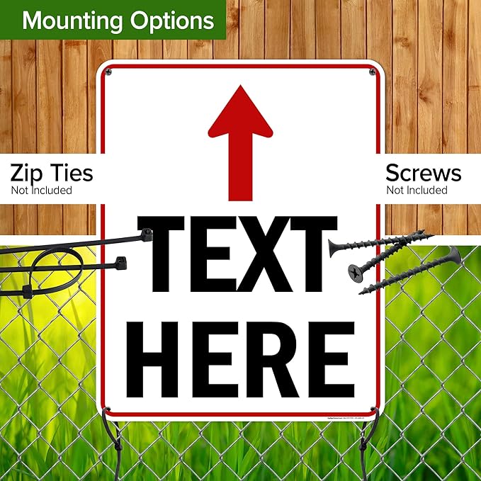 Custom Arrow,Custom Directional Sign, Up Arrow,24x30 Inches, 55 mil thick HDPE (high density polyethylene) Made in USA by My Sign Center