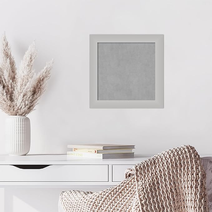 Amanti Art Silver Framed Magnetic Board 15x15 X-Small Vision Board for use with Magnets, 100% Metal Sheet to Display Items as Office Decor or for Home Organization in mudroom, Kitchen or Kids Room