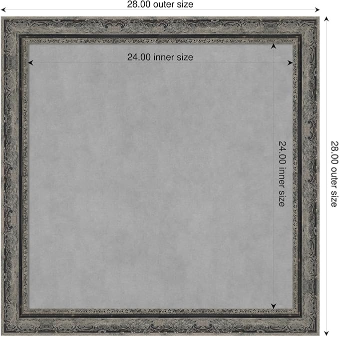 Amanti Art Black Framed Magnetic Board 28x28 Medium Vision Board for use with Magnets, 100% Metal Sheet to Display Items as Office Decor or for Home Organization in mudroom, Kitchen or Kids Room