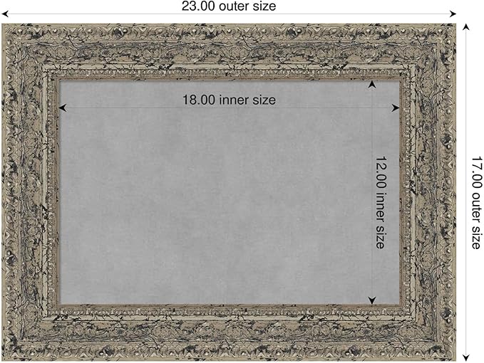 Amanti Art Silver Framed Magnetic Board 17x23 Small Vision Board for use with Magnets, 100% Metal Sheet to Display Items as Office Decor or for Home Organization in mudroom, Kitchen or Kids Room