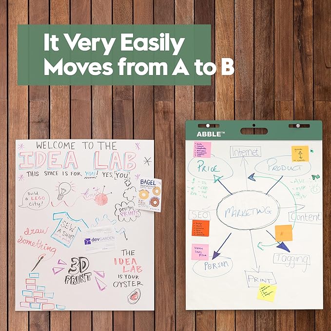 Super Sticky Easel Pad, 25 x 30 Inches, 30 Sheets/Pad, 8 Pads/Pack (Green), Large Self Stick Flip Chart Paper for Whiteboards, Premium White Chart Paper for Teachers, Office, and Classroom Supplies