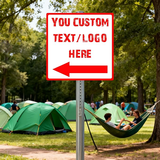 Custom Square Directional Signs - 8 * 8 inches - Corporate logos/warning text, for indoor and outdoor use