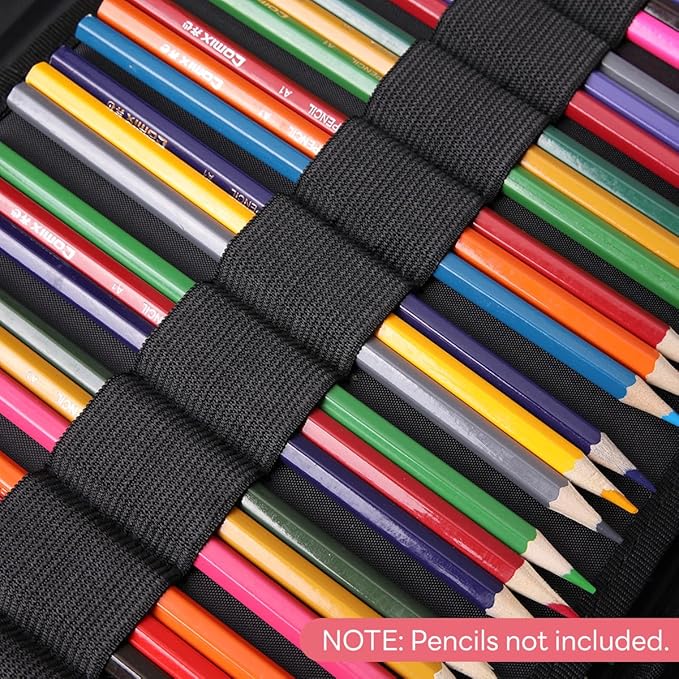 JAKAGO 274 Slots Colored Pencil Case Large Capacity Pen Holder for Artist Painter Zipper Organizer Bag for Marker Highlighter Storage Case for Office Sketch Travel Supplies(Fireworks)