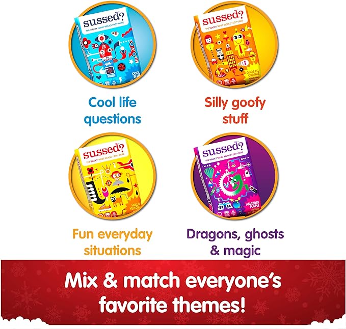 SUSSED The Wacky ‘What Would You Do?’ Social Card Game - Kids Stocking Stuffer & Family Travel Game for Boys & Girls - Fun & Easy to Play - All Ages 6 and Up - Hello Yellow Deck