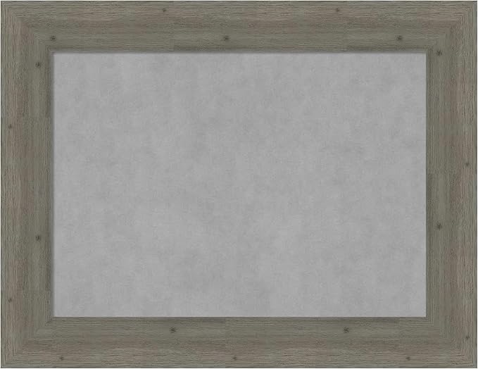 Amanti Art Grey Framed Magnetic Board 27x35 Medium Vision Board for use with Magnets, 100% Metal Sheet to Display Items as Office Decor or for Home Organization in mudroom, Kitchen or Kids Room