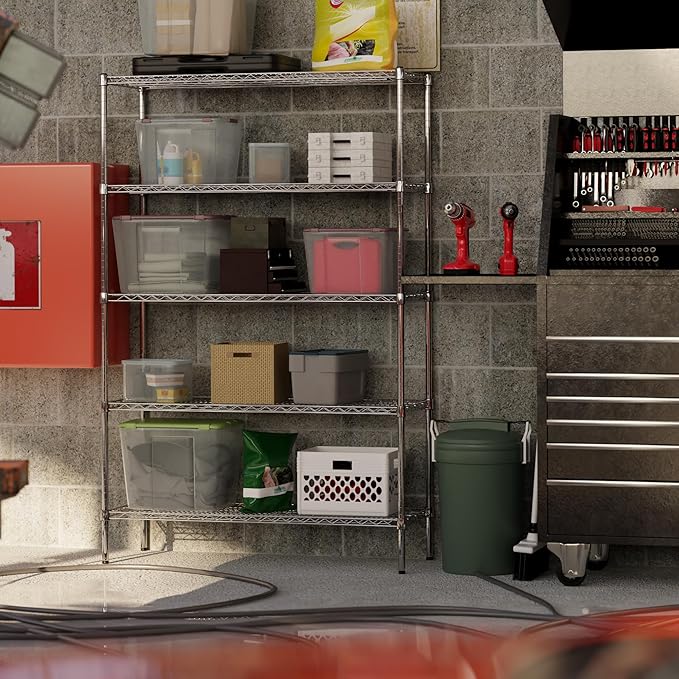 Regal Altair 18" Deep x 48" Wide x 74" Height Wire Shelving Kit | 5-Tier | NSF Commercial Storage Rack Unit