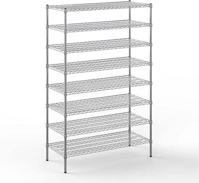 Regal Altair 21" Deep x 48" Wide x 74" Height Wire Shelving Kit | 8-Tier | NSF Commercial Storage Rack Unit