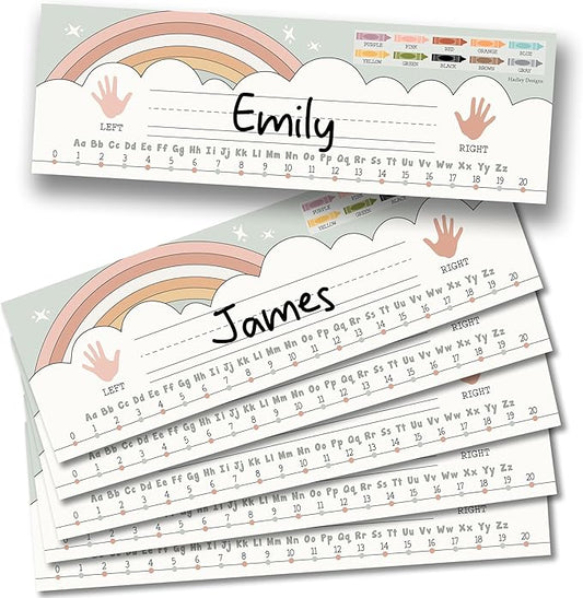 Desk Name Tags for Classroom – 36 Student Name Plates for Classroom Kindergarten, Preschool, 1st, 2nd & 3rd Grade, 14.5 x 4in Teacher Nameplates for Student Desks, Boho Nametags