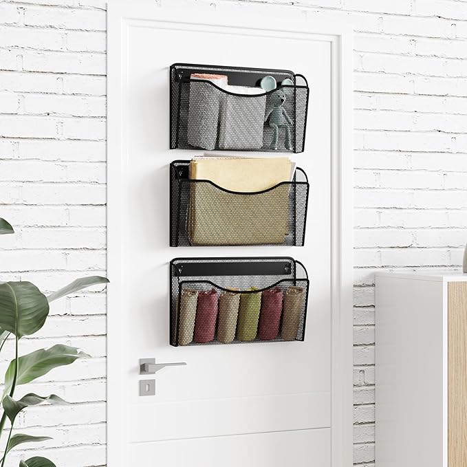 MINDEPOT Wall File Organizer,Hanging Wall Mounted File Folder Binder Holder Mail Organizer for Office,Home and School Supplies
