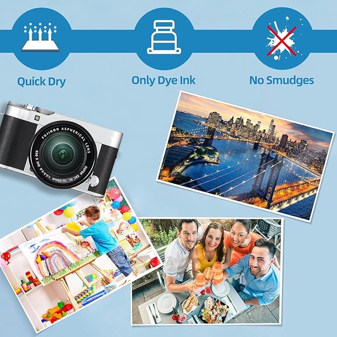 ZHADDLI Inkjet Glossy Photo Paper, 8.5X11 Inches,Pack of 200 Sheets, Compatible with Inkjet Printer Use DYE INK，Glossy Thin Inkjet Paper115gsm