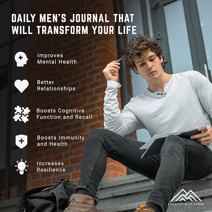 PRODUCTIVITY STORE Better Man Journal - Gratitude Journal – 5 Minute Journal - Reflection Manifestation Journal for Mindfulness & Self Care Journal – Goal/Guided Gratitude Journal for Men