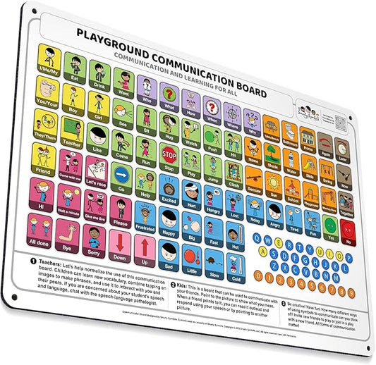 Weather-Proof Aluminum School Playground Communication Board for Autism - Outdoor Inclusive Communication Aid, Lightweight & Durable for Autism & Inclusive Play