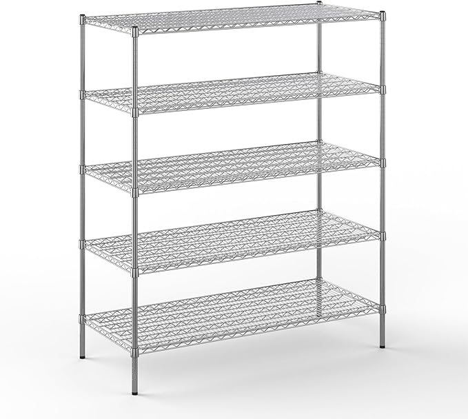 Regal Altair 21" Deep x 54" Wide x 64" Height Wire Shelving Kit | 5-Tier | NSF Commercial Storage Rack Unit