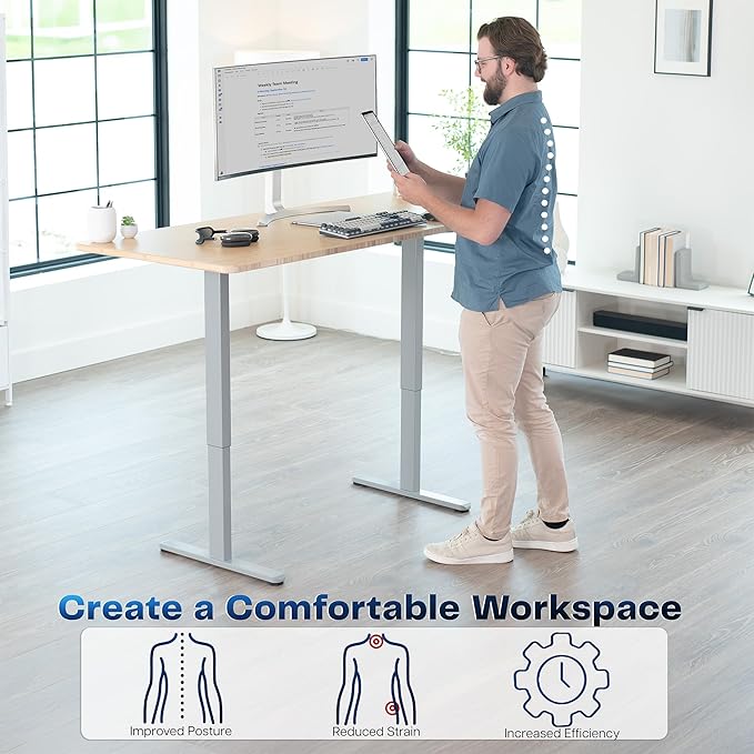 VIVO Heavy Duty Dual Motor Electric Sit Stand Desk Frame, 220 lbs Capacity up to 85" x 43" Tops, Memory Controller Height Adjustable Frame Only, Gray, DESK-E-200G